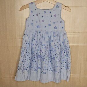 Hearts & Flowers Toddler Girls Blue Floral Sleeveless Dress 18 Months